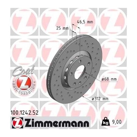 Zimmermann Brake Disc - Sport/Coated, 100124252 100124252